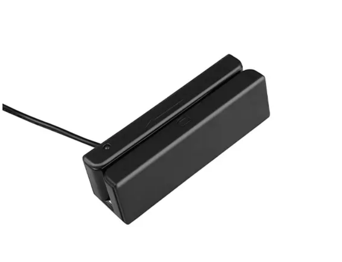 Manual magnetic card reader